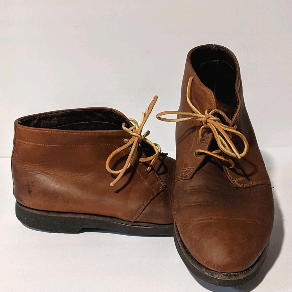 Frye Leather Cognac Chukka Boots